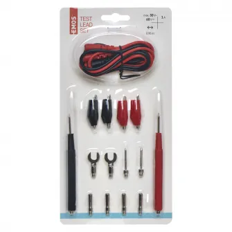 Kit cabluri de test Emos S4001N, 1 A, 30 V AC, 60 V DC, 95cm