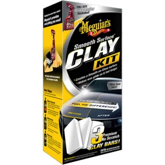 Набор для чистки автомобиля Meguiars, содержит: раствор типа пластилина, 3 x 60 г и финишный спрей, 473 мл, набор для гладкой поверхности глины