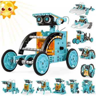 Kit de constructie roboti Mappy 12in1, incarcare solara, albastru