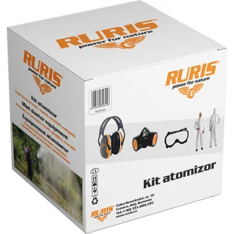 Kit de protectie Ruris 10310219, pentru utilizarea atomizor, casca de protectie, salopeta, ochelari, masca