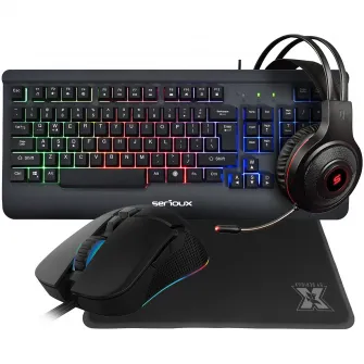 Serioux Kayel Gaming Kit 4 в 1, клавиатура, мышь, наушники, коврик для мыши