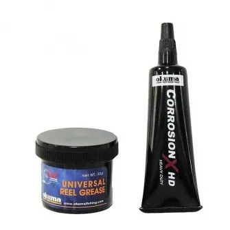 Kit intretinere mulinete Okuma vaselina + ulei