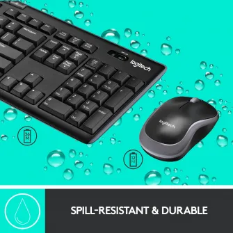 Комплект Logitech Wireless Desktop MK270, USB 2.0, разводка US INTL, Черный