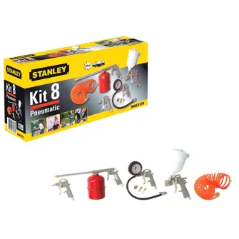 Kit pneumatic cu 8 accesorii pentru compresoare Stanley 9045671STN