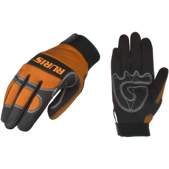 Kit protectie Ruris 14923519, pentru utilizare motoferastrau, casca multifunctionala, manusi, dispozitiv pila cu maner