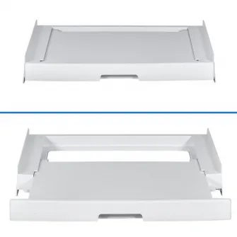 Kit suprapunere uscator si masina de spalat Haier HASTKU10, Adancime reglabila 47-62 cm, Raft Retractabil, Alb