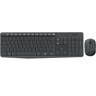 Kit Tastatura + mouse wireless Logitech MK235, USB, Grey