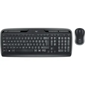 Комплект беспроводной клавиатуры и мыши Logitech MK330, раскладка US INTL, черный