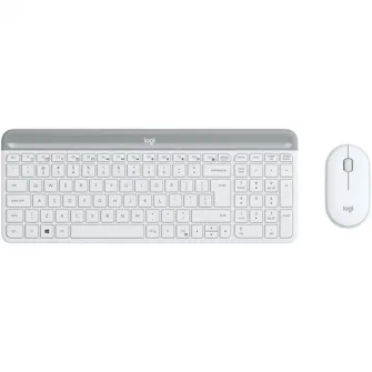 Комплект беспроводной клавиатуры и мыши Logitech MK470, тонкий, раскладка US INTL, белый