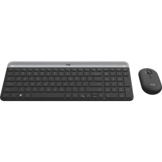 Комплект беспроводной клавиатуры и мыши Logitech MK470, тонкий, черный графит