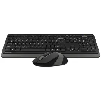 Kit Tastatura si Mouse A4tech, Fstyler FG10+FGK10, wireless, 104 taste format standard, Mouse 2000dpi, 4/1 butoane, Negru/Gri