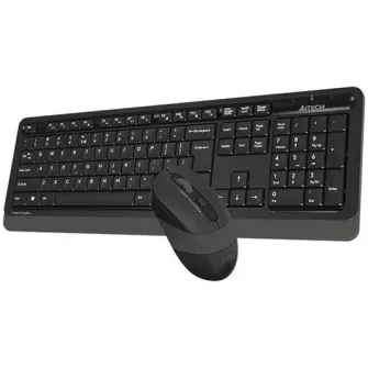 Kit Tastatura si Mouse A4tech, Fstyler FG10+FGK10, wireless, 104 taste format standard, Mouse 2000dpi, 4/1 butoane, Negru/Gri