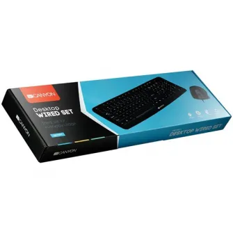 Kit Tastatura si Mouse Canyon SET-1, USB, UK, Negru