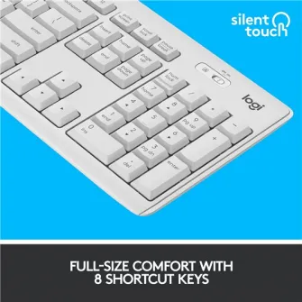 Комплект беспроводных клавиатуры и мыши Logitech MK295 Silent, раскладка US INTL, кремово-белый