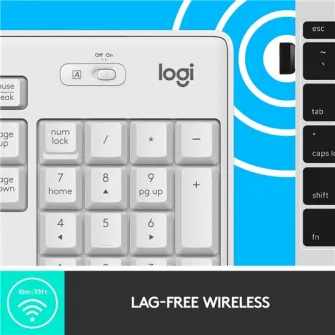 Комплект беспроводных клавиатуры и мыши Logitech MK295 Silent, раскладка US INTL, кремово-белый