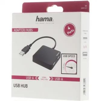 Концентратор Hama 4 порта USB 2.0, 480 Мбит/с