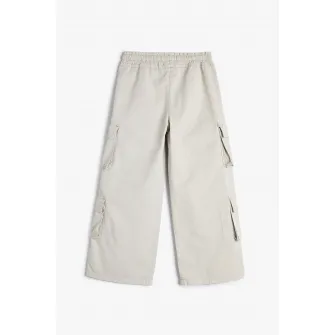 KOTON, Pantaloni cargo cu talie elastica, Gri deschis, 134-140 CM