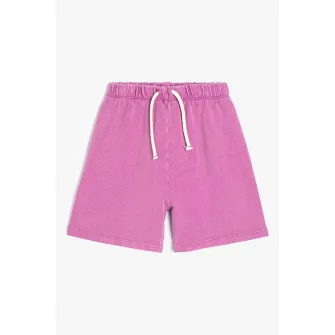 KOTON, Pantaloni scurti de bumbac cu talie elastica, Roz inchis, 74-80 CM