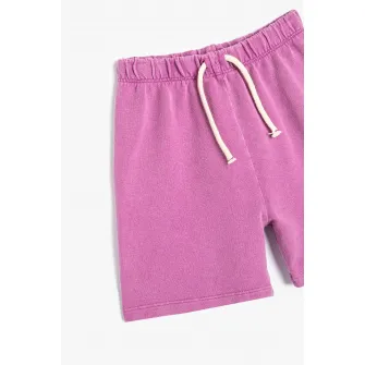 KOTON, Pantaloni scurti de bumbac cu talie elastica, Roz inchis, 74-80 CM