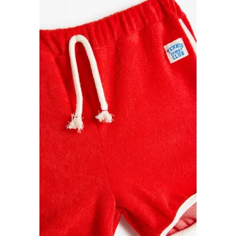 KOTON, Pantaloni scurti din material terry cu snur de ajustare, Rosu, 74-80 CM