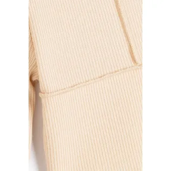 KOTON, Pulover striat cu terminatii valurite, Crem, 122-128 CM