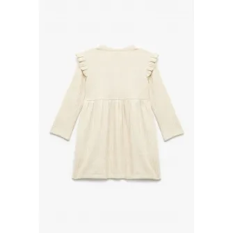 KOTON, Rochie striata cu garnituri cu volane, Bej, 86-92 CM