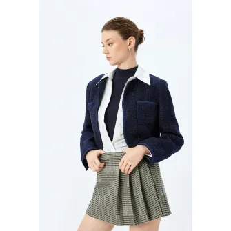 KOTON, Sacou crop din tuid, Indigo, 38