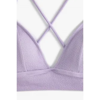 KOTON, Sutien de baie cu cupe triunghiulare si aspect texturat, Lila, 42