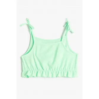 KOTON, Top crop cu decolteu patrat, Verde menta, 146-152 CM