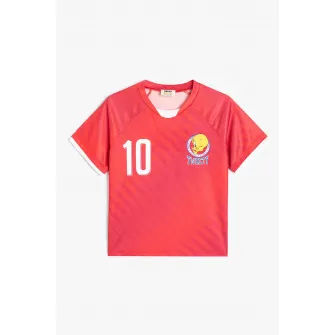 KOTON, Tricou cu maneci raglan, Rosu, 116-122 CM
