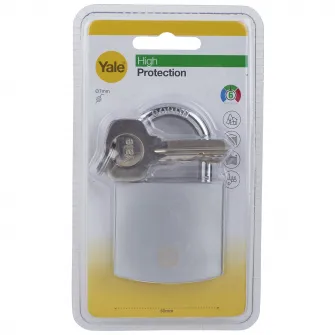 Lacat din alama cu finisaj cromat Yale Y120B/50/127/1, 50 mm, 7 mm diametru veriga