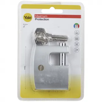 Lacat rectangular cu bolt din alama cu finisaj cromat Yale Y124B/70/115/1, 70 mm