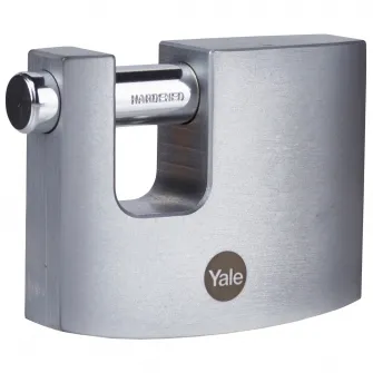 Lacat rectangular din alama cu finisaj cromat Yale Y124B/60/110/1, 60 mm, 10 mm diametru veriga