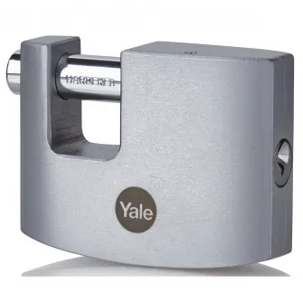 Lacat rectangular din alama cu finisaj cromat Yale Y124B/60/110/1, 60 mm, 10 mm diametru veriga