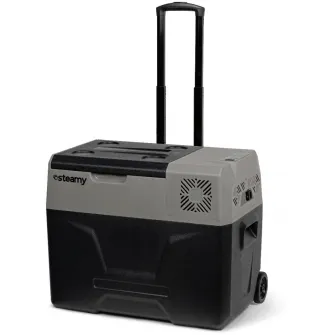 Lada frigorifica electrica Steamy-E Roller, Bluetooth+App, compresor, 12/24V, 110-240V, 39 litri, negru/gri