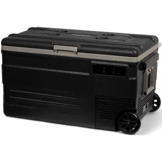 Lada frigorifica electrica Steamy-E Roller, compresor, 12/24V, 110-240V, 75 litri, negru/gri