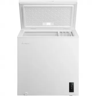 Lada frigorifica FRAM FCF-M198DINVCE++, 198L, Clasa E, Convertibila frigider/congelator, Compresor inverter, Control electronic, Display, Lumina led, 1 cos din plastic, Rezistenta la frig, Alb