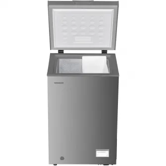 Lada frigorifica Heinner HCF-HM100CSE++, 98 l, Clasa E, Convertibila Frigider/Congelator, Control electronic, Argintiu