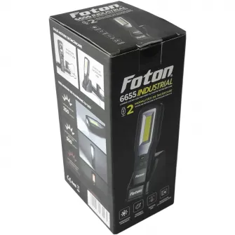 Lampa de lucru led pentru auto Foton 6655, lanterna spot 5W+ lampa lucru frontala 10W, statie incarcare inclusa, IP20, rotatie 360 grade, magneti puternici