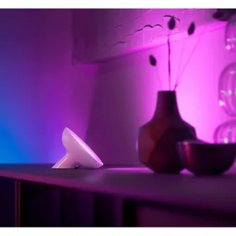 Lampa de masa LED RGBW integrat Philips New Hue Bloom (gen4), ZigBee Light Link, Bluetooth, 7.1W, 500 lm, lumina ambianta alba si color, Alb