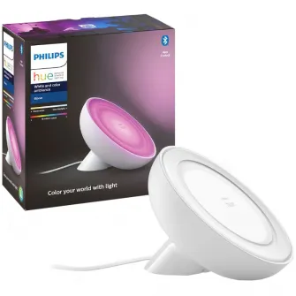 Lampa de masa LED RGBW integrat Philips New Hue Bloom (gen4), ZigBee Light Link, Bluetooth, 7.1W, 500 lm, lumina ambianta alba si color, Alb