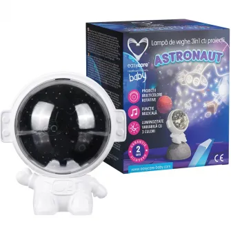 Lampa de veghe 3in1 cu proiectii pentru copii Easycare baby Astronaut