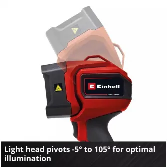 Lampa fara fir Einhell Classic TC-CL 18/350 Li-Solo Power X-Change, 18 V, 350 lm, 7000 K, 30 m raza de actiune, cap de lampa pivotant, lumina LED de inalta calitate, fara acumulator si incarcator