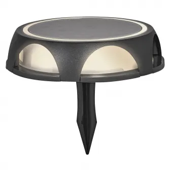 Lampa LED cu incarcare solara Ledvance Endura Round, 1.2W, 60 lm, lumina calda (3000K), dimabila, IP65, Г140x115 mm, forma rotunda, aluminiu/policarbonat, Gri inchis