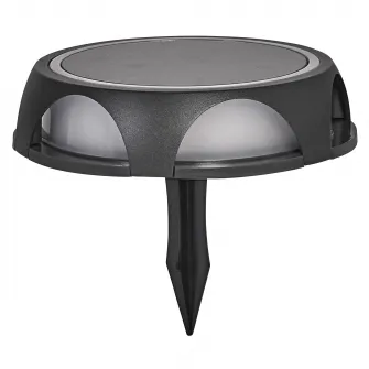 Lampa LED cu incarcare solara Ledvance Endura Round, 1.2W, 60 lm, lumina calda (3000K), dimabila, IP65, Г140x115 mm, forma rotunda, aluminiu/policarbonat, Gri inchis