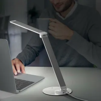Lampa LED de birou TaoTronics TT-DL19, control touch, USB, 9W, 400 lm, A+++, 42 cm, Argintiu