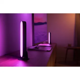 Lampa LED integrat Philips HUE Play, 530 lm, ambianta alba si color, 25.3 cm, Negru