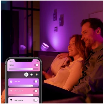 Lampa LED RGB inteligenta Philips Iris Hue Gen4, Bluetooth/Wireless, ZigBee, 8.1W, 570 lm, lumina alba si colorata, Alb