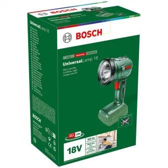 Lampa lucru pe acumulator Bosch UniversalLamp 06039A1100, 18 V, 100 lm, fara acumulator/incarcator
