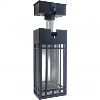 Lampa solara cu LED de exterior Kring, cu senzor de miscare, 2 moduri de iluminare 5lm/60lm, cu LED filament 0.5W, 500mAh, plastic, 8x5.5x18cm